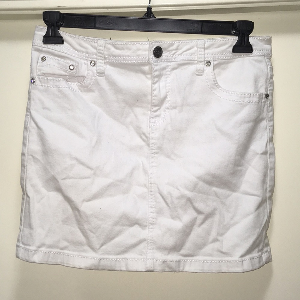 White Jean Skirt